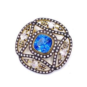 KENNETH JAY LANE Blue topaz brooch